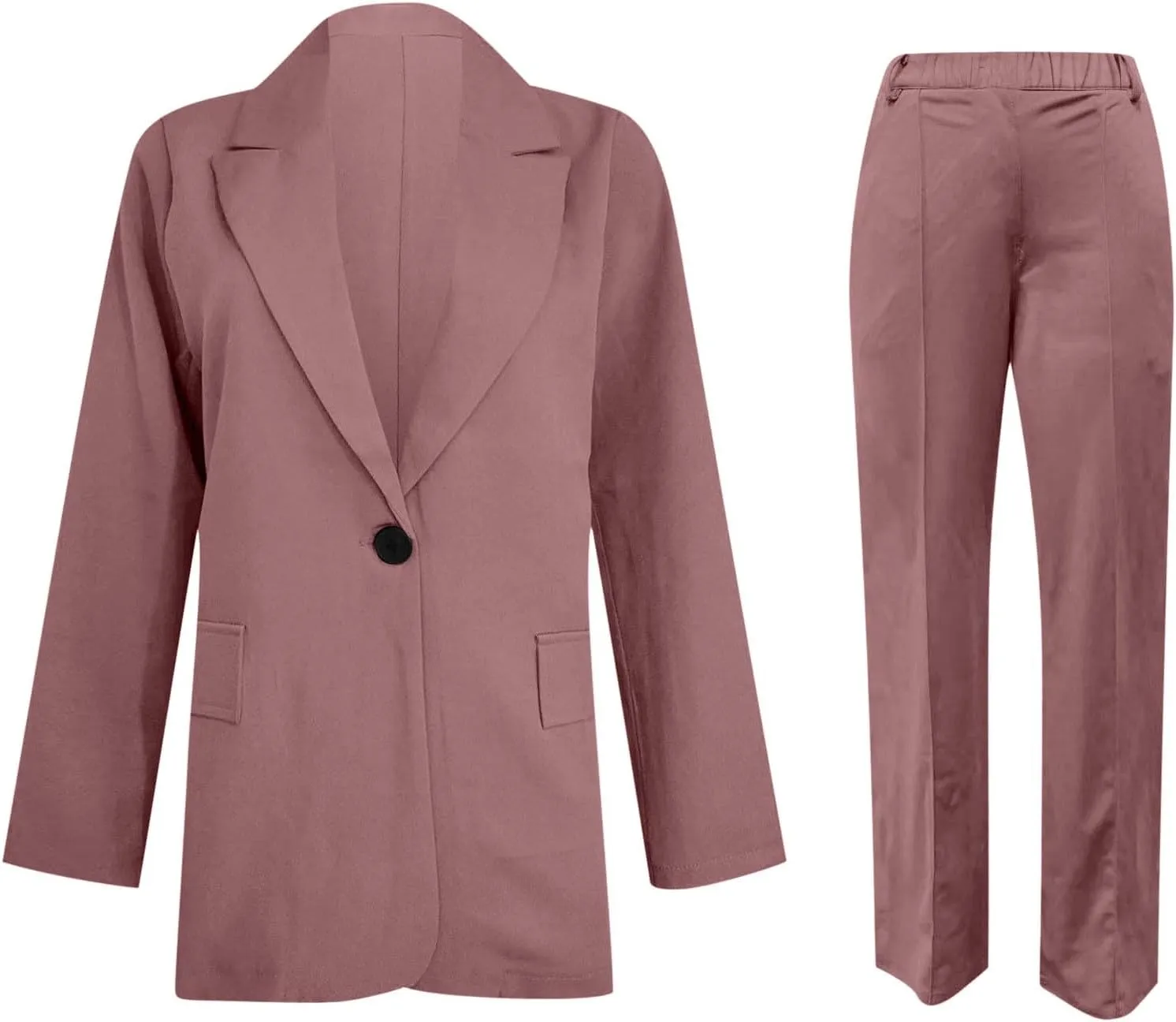 2 Piece Outfits for Women Dressy Blazer Jackets High Waisted Straight Leg Pants Suits Set Business Casual Office