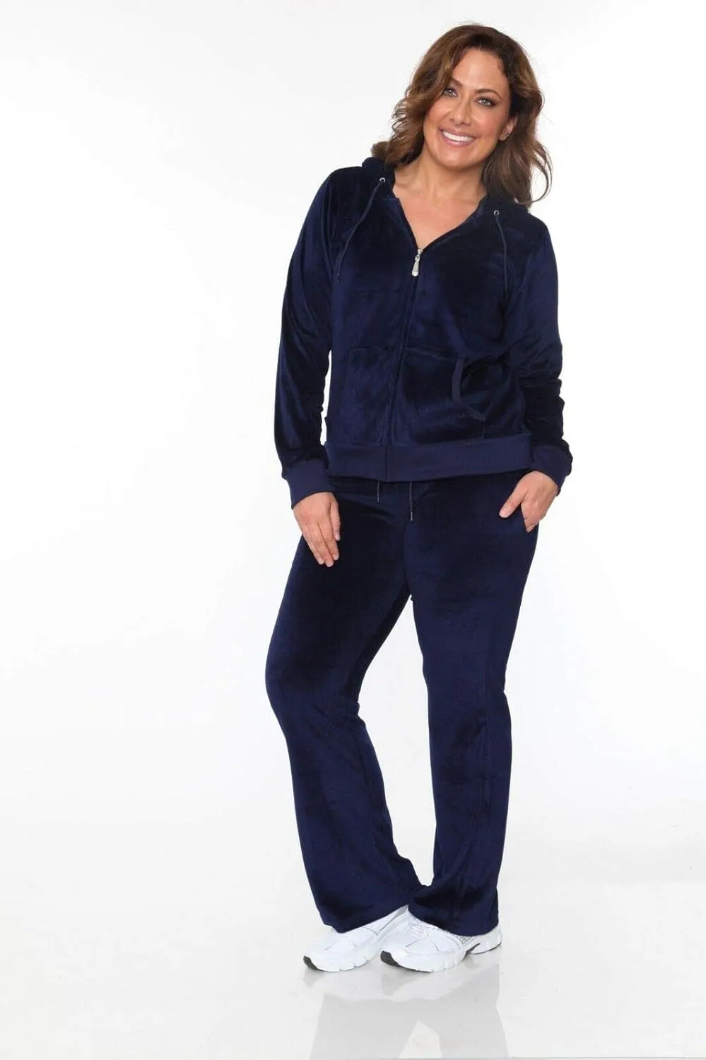 2 Piece Womens Plus Size Velour Set/Underwear TOP & Bottom Pajamas Set Jogging Set Hoodie Pants Tracksuit 1X-2X-3X