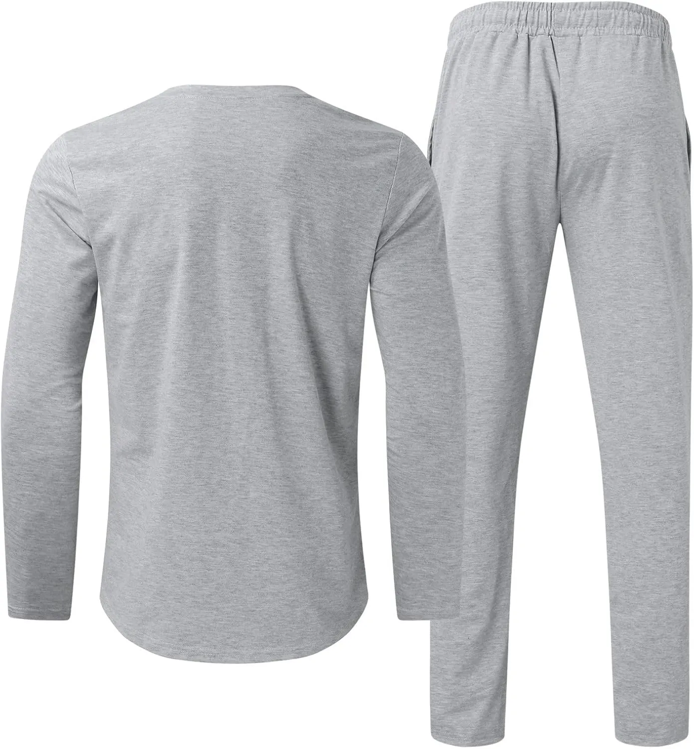 2023 Men's Tracksuit 2 Piece Outfits Plain Long Sleeve Tshirt and Sweatpants Sweatsuit Sets Casual Jogging Athletic Suits