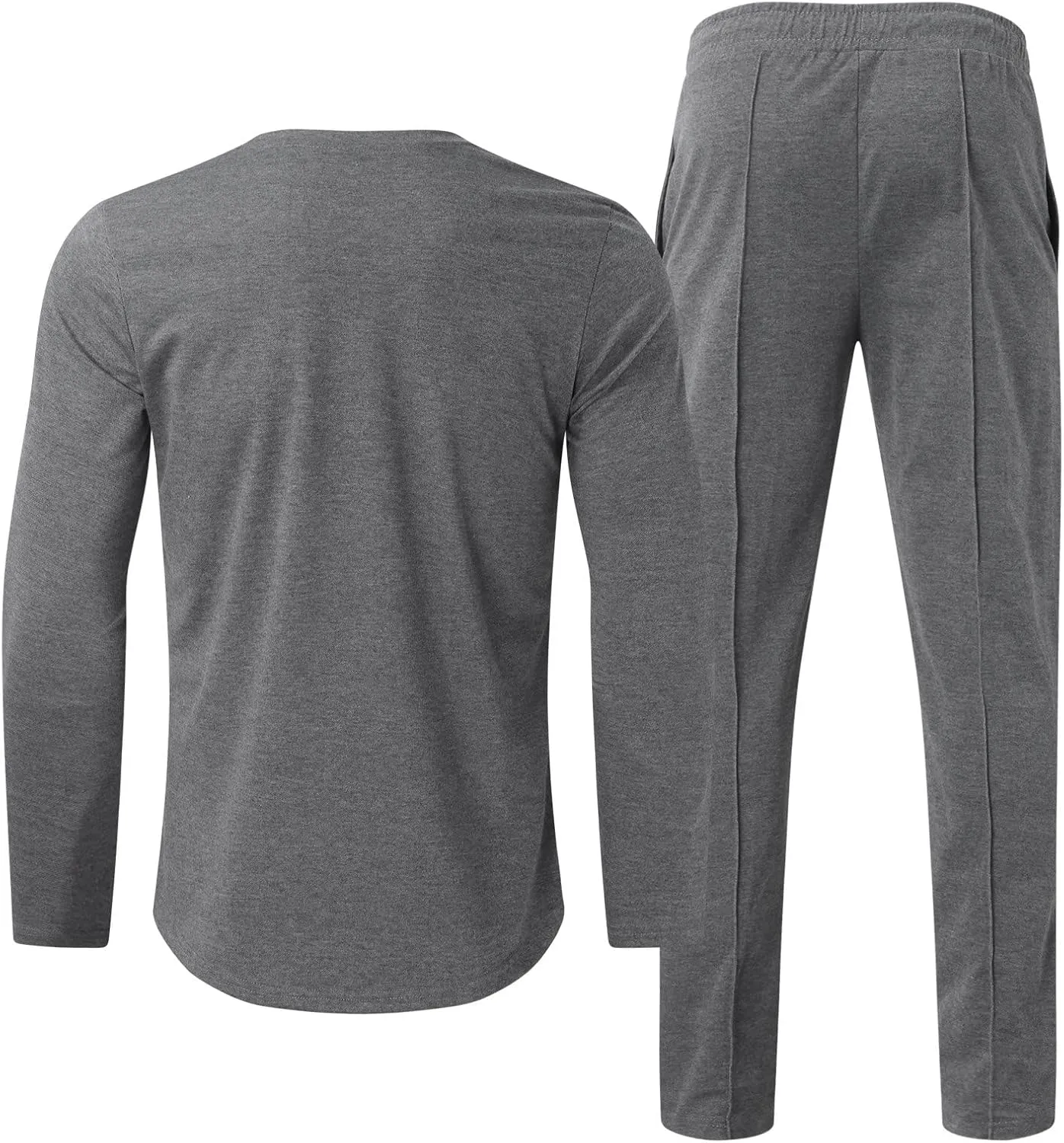 2023 Men's Tracksuit 2 Piece Outfits Plain Long Sleeve Tshirt and Sweatpants Sweatsuit Sets Casual Jogging Athletic Suits