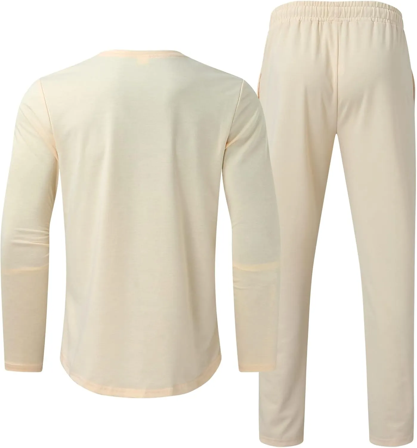 2023 Men's Tracksuit 2 Piece Outfits Plain Long Sleeve Tshirt and Sweatpants Sweatsuit Sets Casual Jogging Athletic Suits