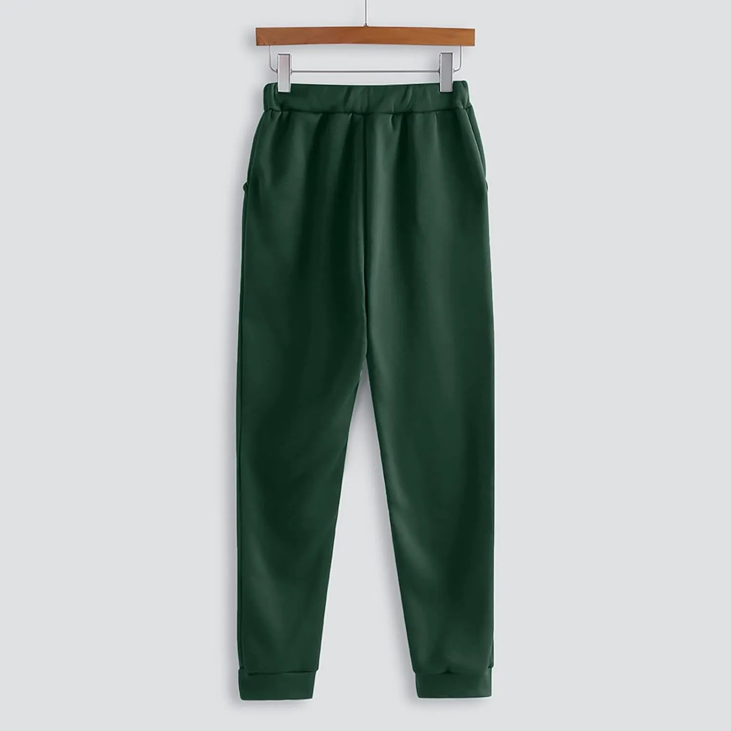 2024 2 Piece Sweatsuits for Women Solid Color Hoodie and Sweatpant Set Jogger Drawstring Tracksuit with Kangaroo Pockets