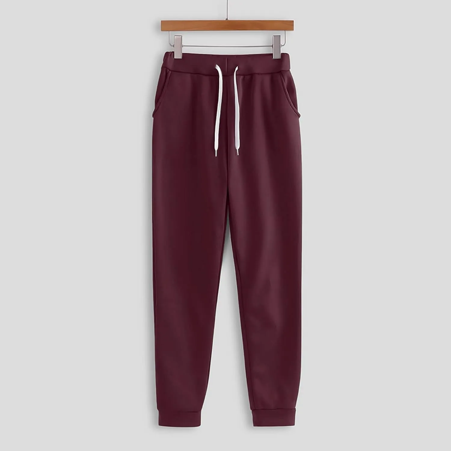 2024 2 Piece Sweatsuits for Women Solid Color Hoodie and Sweatpant Set Jogger Drawstring Tracksuit with Kangaroo Pockets