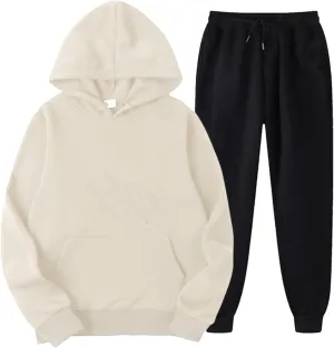 2024 Men's Winter Tracksuits 2024,2 Piece Jogging Outfit Long Sleeve Hoodie and Sweatpant Set Stylish Sweatsuit Jogger Suit