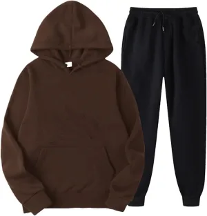 2024 Men's Winter Tracksuits 2024,2 Piece Jogging Outfit Long Sleeve Hoodie and Sweatpant Set Stylish Sweatsuit Jogger Suit