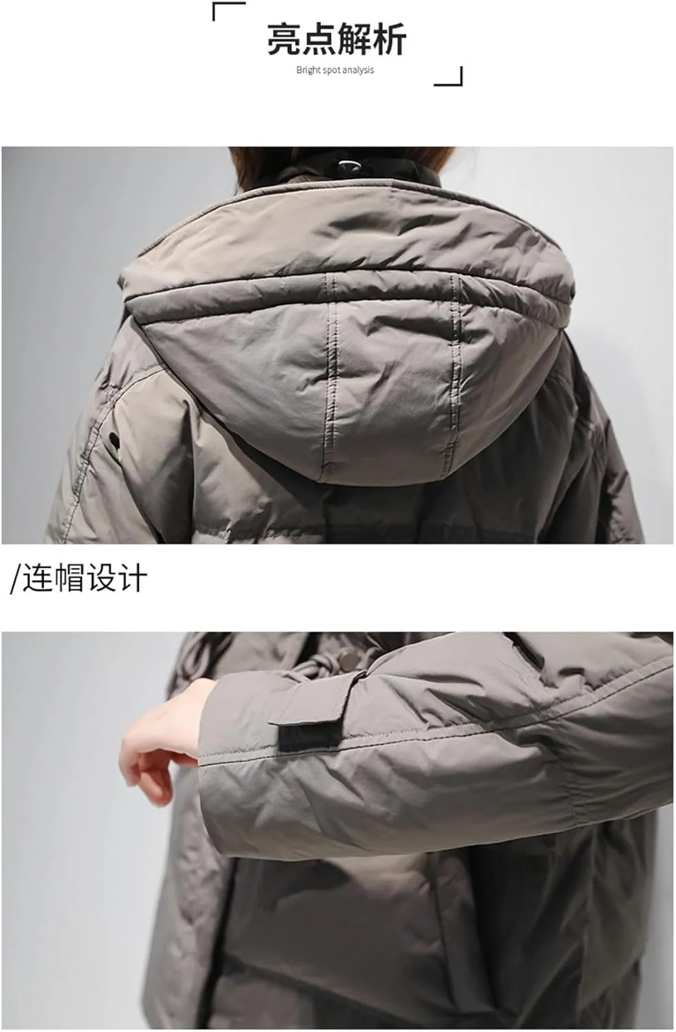 Adhdyuud Women White Duck Down Jacket Winter Warm Hooded Puffer Coat Parka Adjustable Waist Warm Outwear