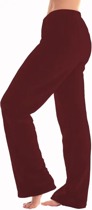 ADHOWBEW Flannel Pajamas Women Breathable Sleep Pants Fleece Comfy Solid Color Bottoms Relaxed Fit Elastic Waist Pjs