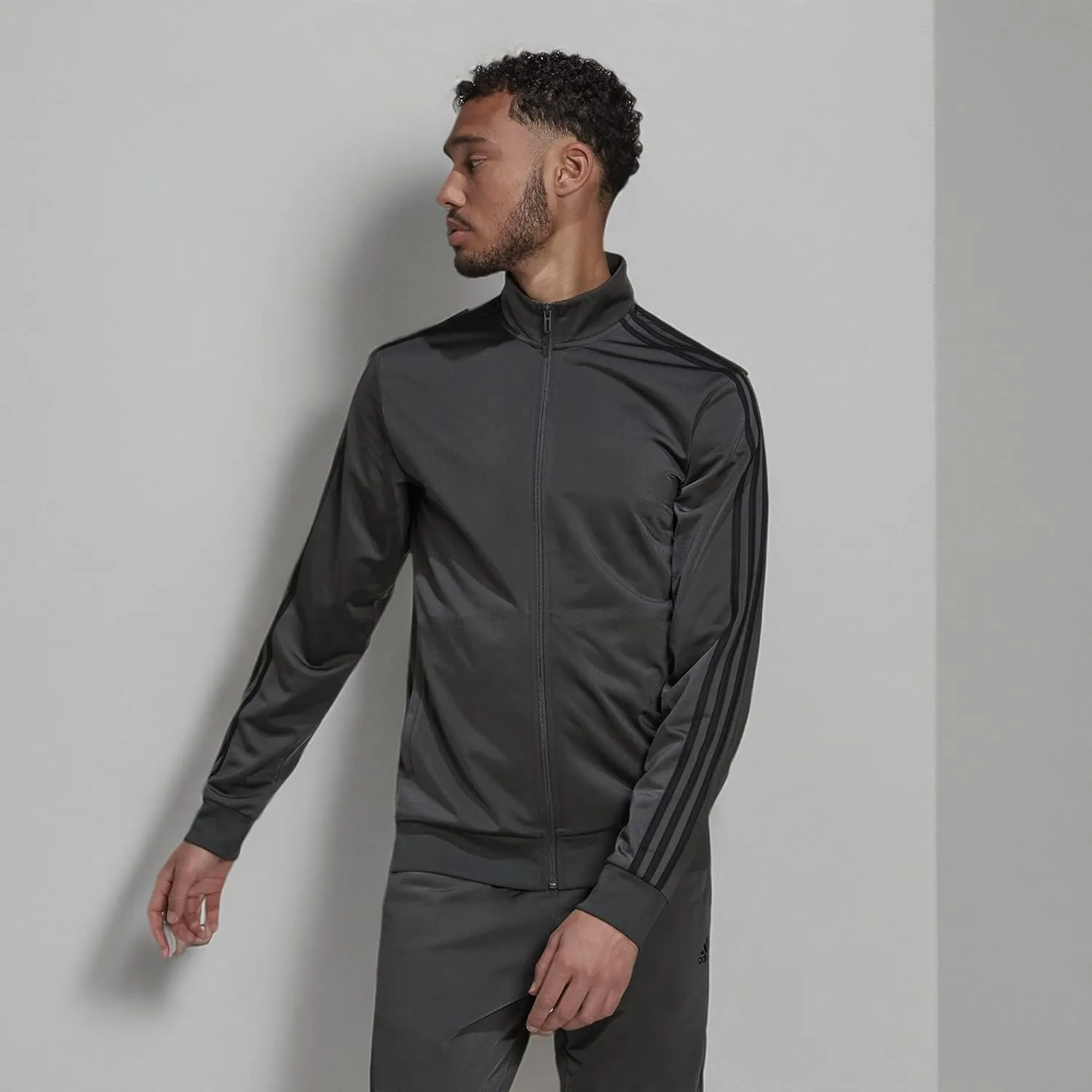 adidas Men's Essentials Warm-Up 3-Stripes Track Top