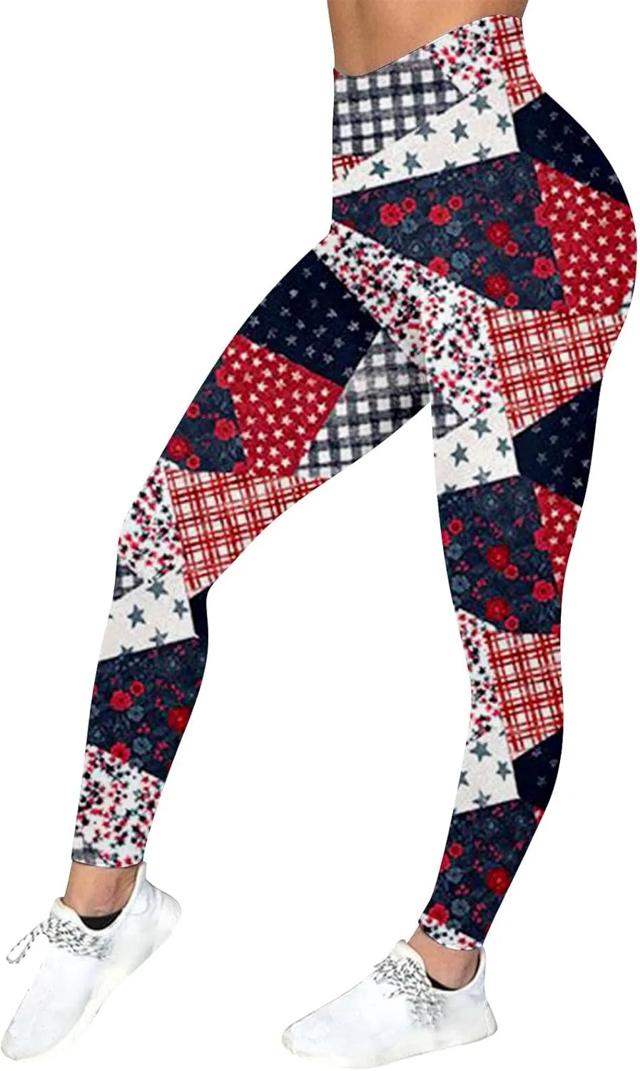aihihe Women's USA Flag Print Leggings 4th of July Independent Day Yoga Pants Gym Workout Quick Dry Compression Tights