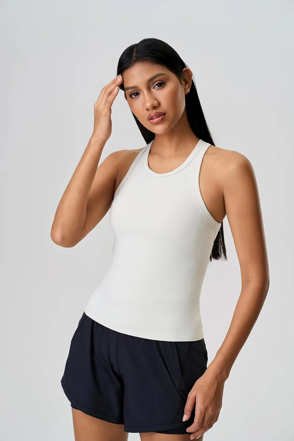 altiland Workout Tank Top for Woman with Built in Bra, Racerback Athletic Yoga Running 2 in 1 Tops
