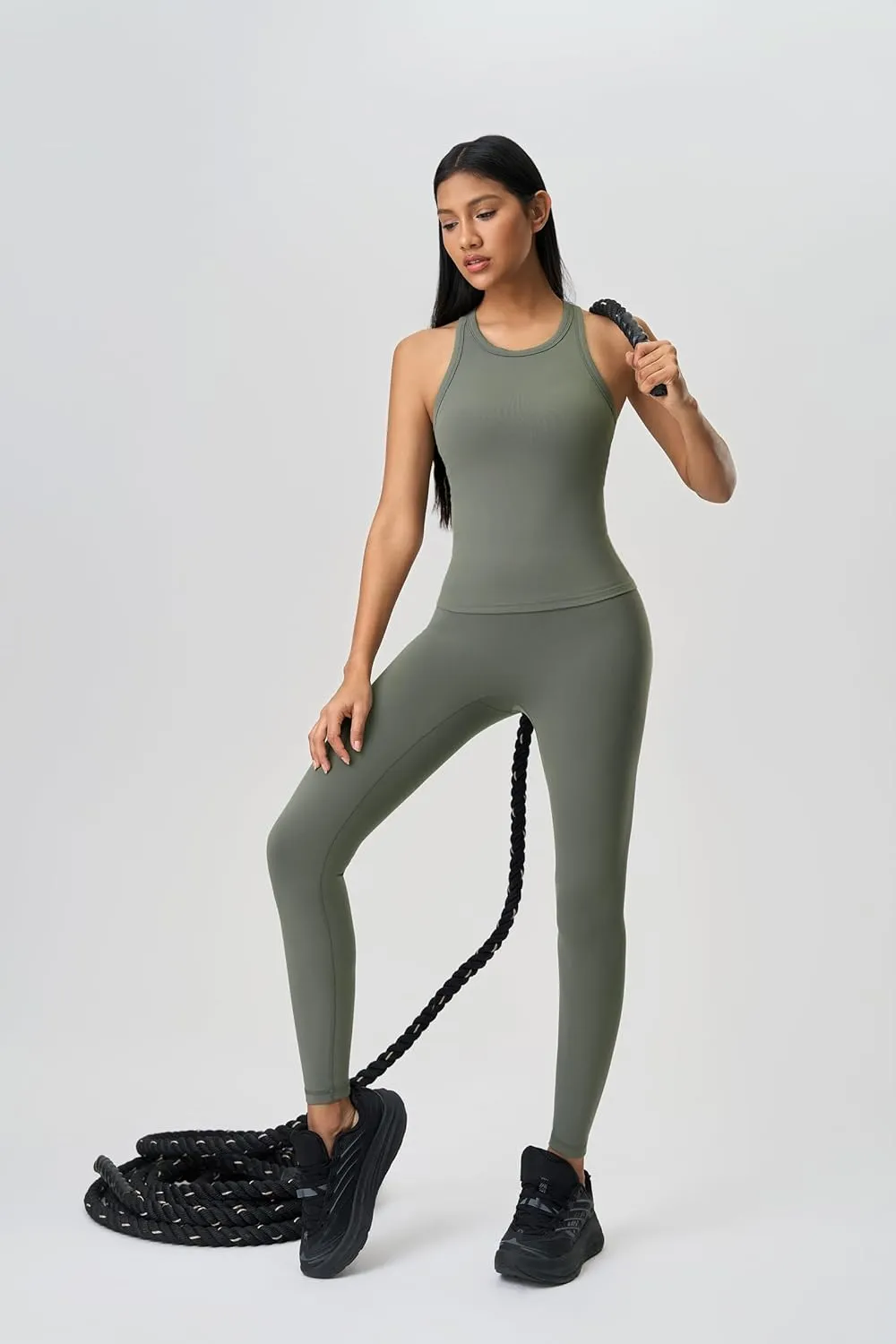 altiland Workout Tank Top for Woman with Built in Bra, Racerback Athletic Yoga Running 2 in 1 Tops