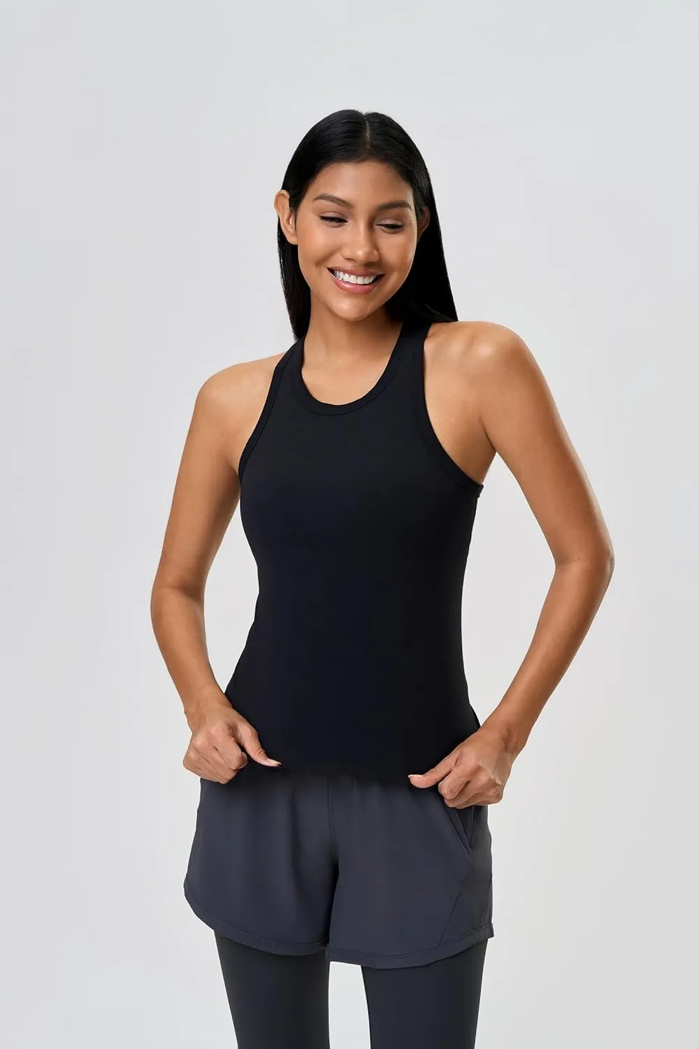 altiland Workout Tank Top for Woman with Built in Bra, Racerback Athletic Yoga Running 2 in 1 Tops