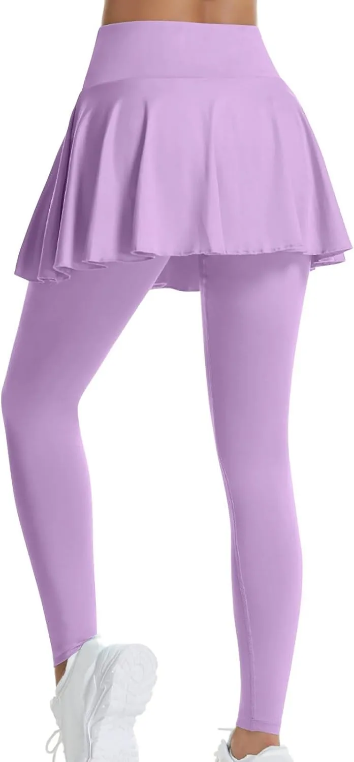 Athletic Skirt with Leggings Fashion Active Skort Ruffle Pleated Golf Skapri with Skirt Tennies Skirts