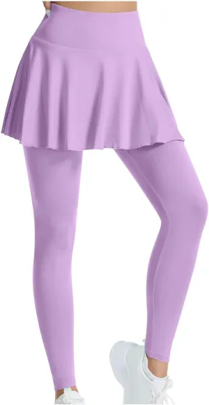 Athletic Skirt with Leggings Fashion Active Skort Ruffle Pleated Golf Skapri with Skirt Tennies Skirts