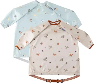 BIBaDO - Long Sleeve Baby Bibs - Babies & Toddlers 6-36 Months - Coverall Baby Led Weaning Bib - Easy Wipe, Soft & Waterproof