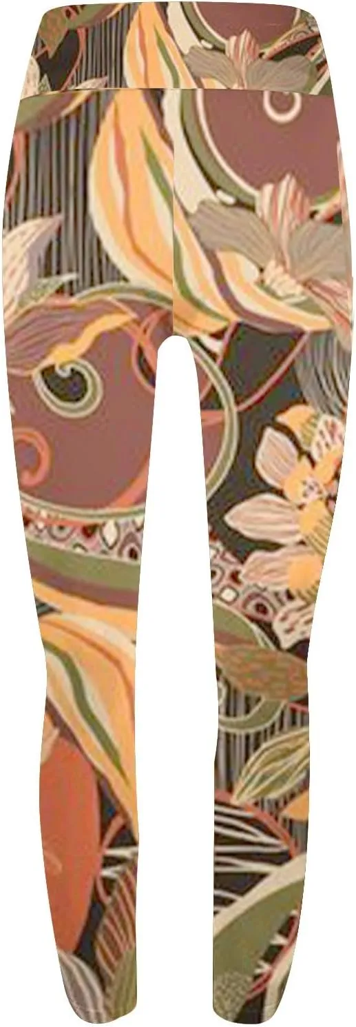 Butter Soft Print Leggings for Women Cotton Leggings with Pockets Ladies Workout Pants