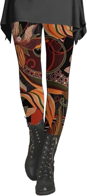 Butter Soft Print Leggings for Women Cotton Leggings with Pockets Ladies Workout Pants