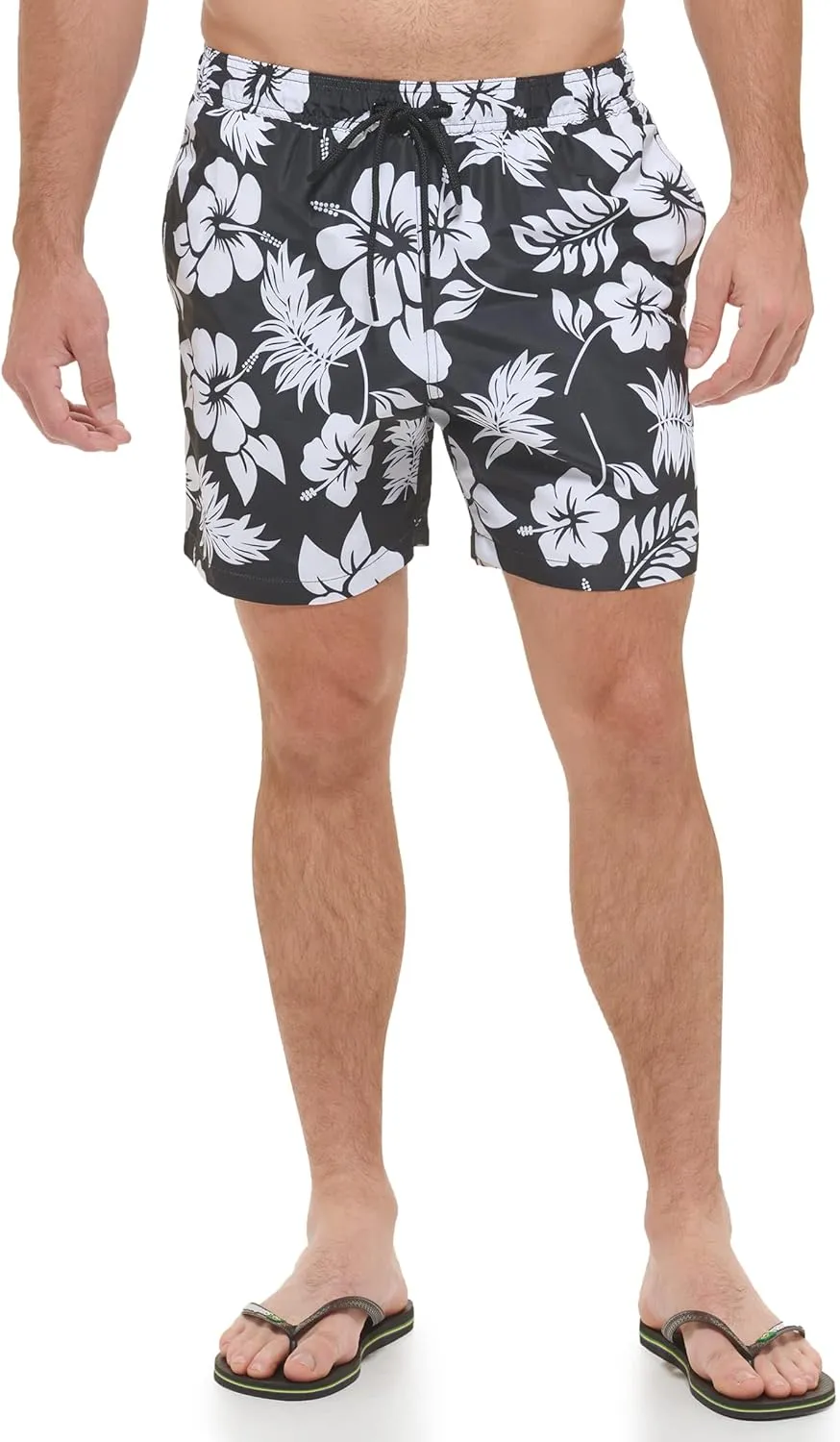 Calvin Klein Men's UV Protected Quick Dry Patterned Swim Trunk