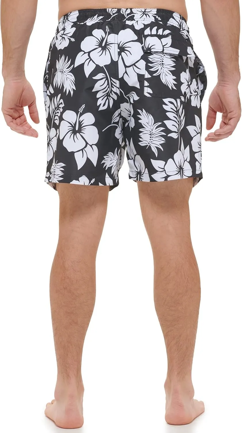 Calvin Klein Men's UV Protected Quick Dry Patterned Swim Trunk
