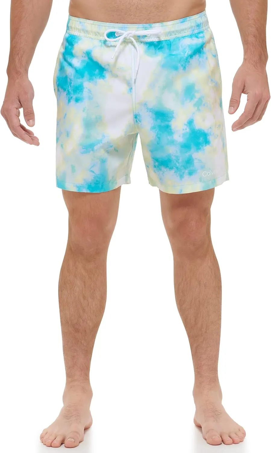 Calvin Klein Men's UV Protected Quick Dry Patterned Swim Trunk