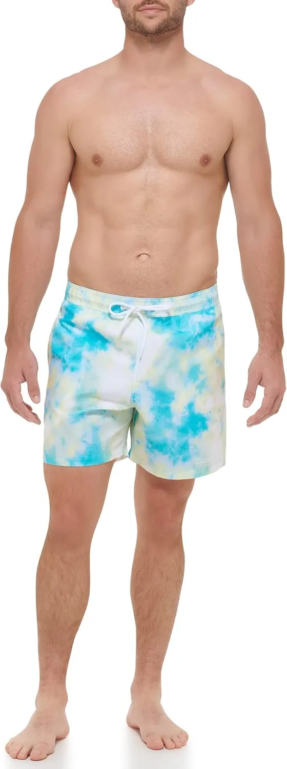 Calvin Klein Men's UV Protected Quick Dry Patterned Swim Trunk