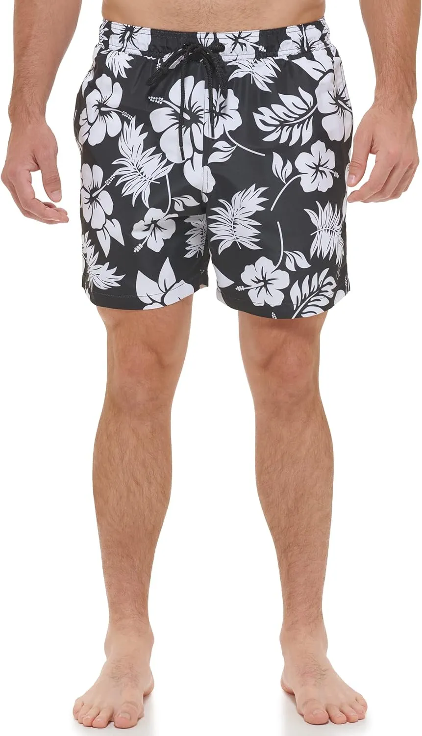 Calvin Klein Men's UV Protected Quick Dry Patterned Swim Trunk