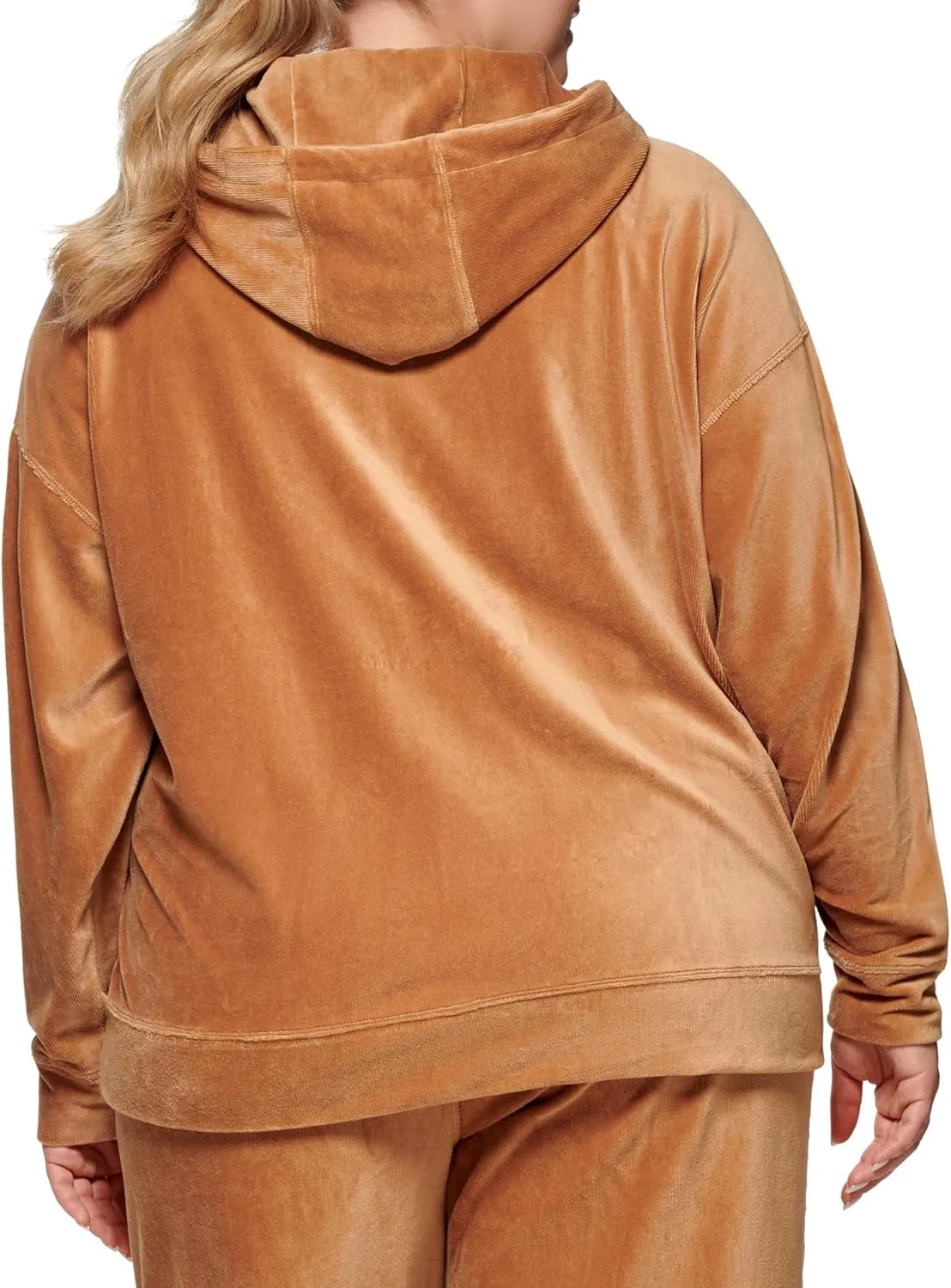 Calvin Klein womens Logo Tape Micro Rib Velour Pullover