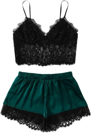 Camisole Set with Short Pajamas Sets for Women Soft Lingerie Two Piece Lingerie for Women Set Plus Size Cami Top Sexy
