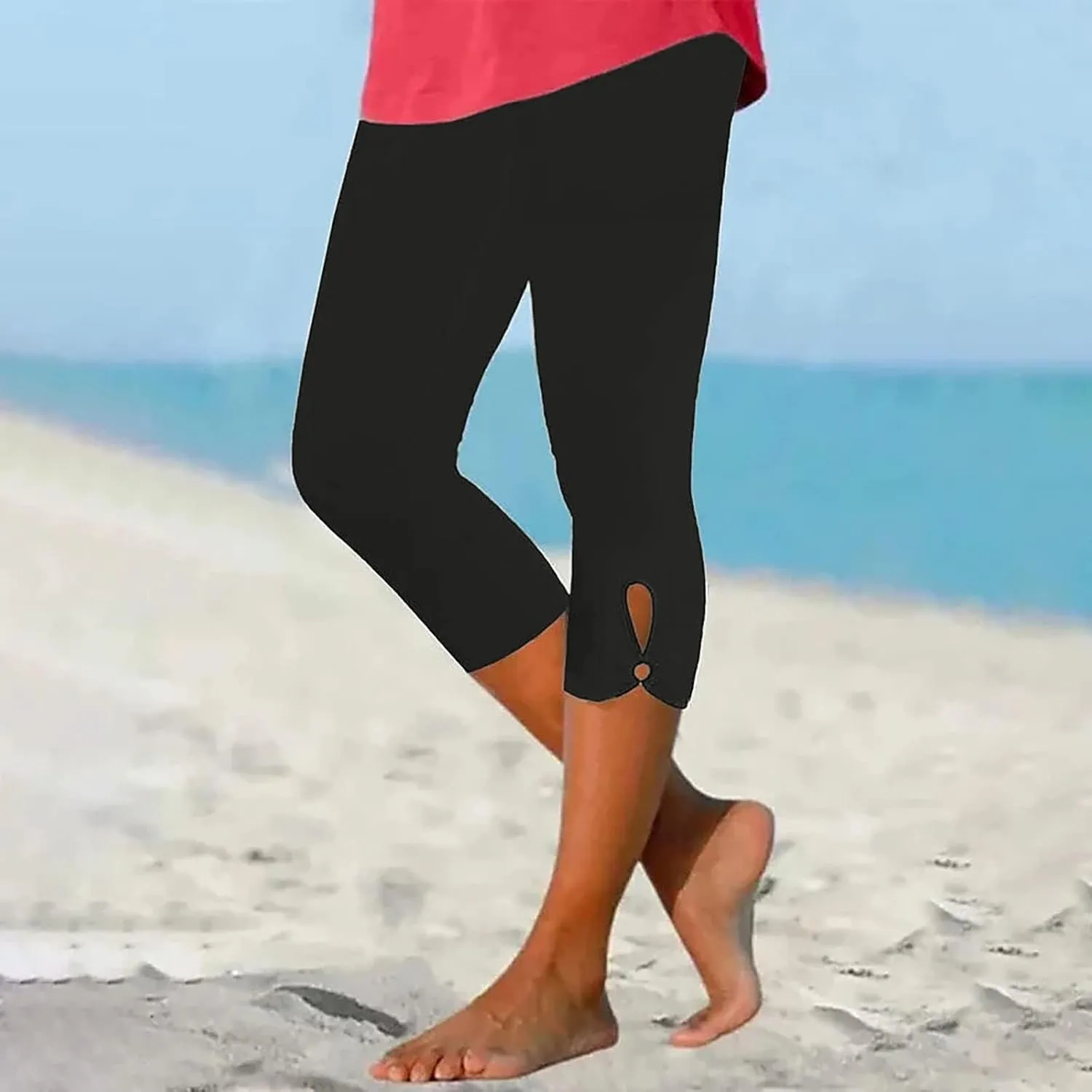 Capri Leggings for Women 2025 Summer Cropped Pants High Waist Yoga Capris Stretchy Workout Leggings Compression Pants