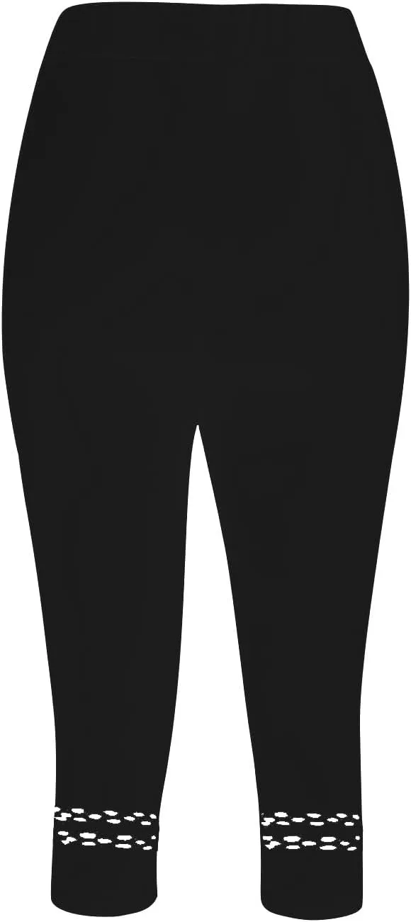 Capri Leggings for Women Elastic High Waist Cropped Yoga Pants Summer Casual Lightweight Soft Workout Lounge Capris