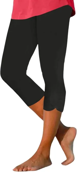 Capri Pants for Women Summer Dressy Comfy Stretchy Cropped Leggings High Waist Yoga Pants Workout Compression Pants