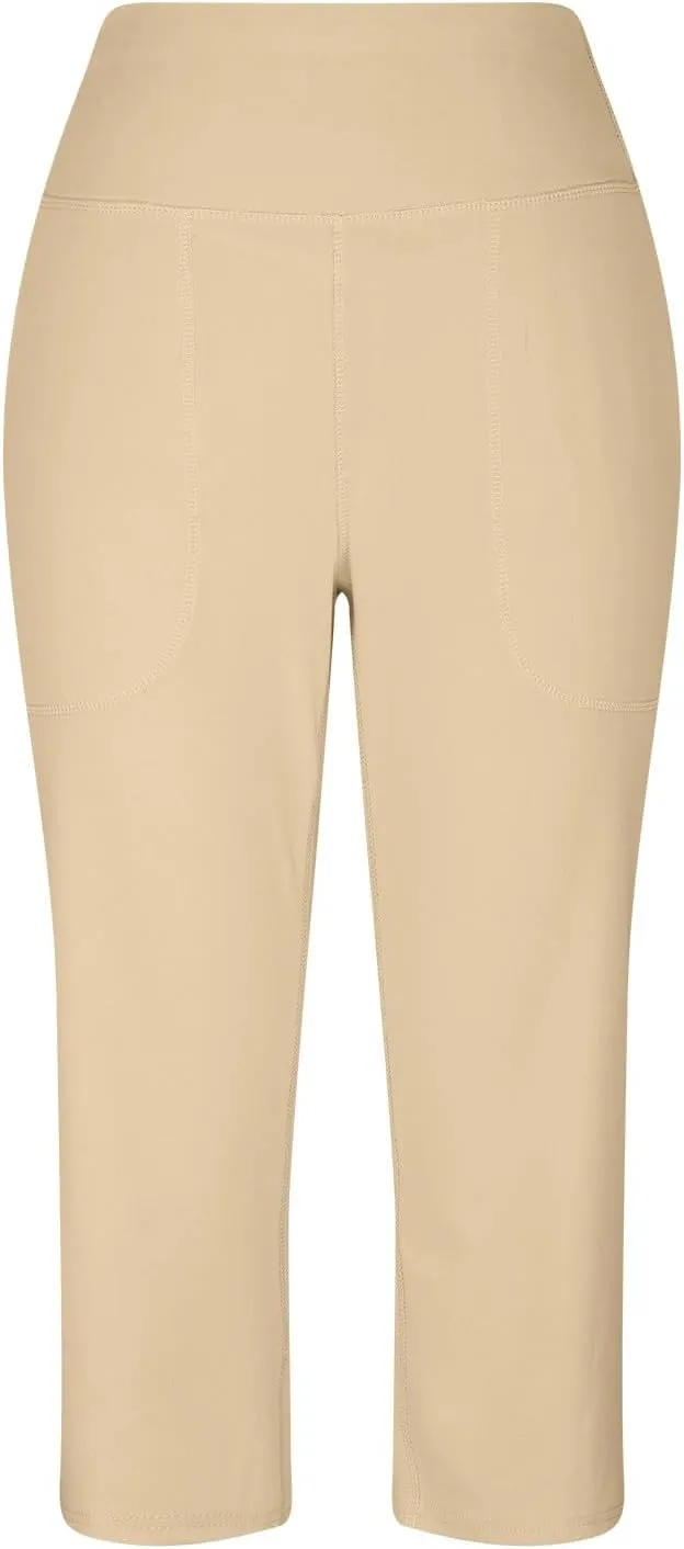 Capri Yoga Pants for Women High Waisted Tummy Control Summer Wide Leg Lounge Running Jogger Ladies Capris with Pocket