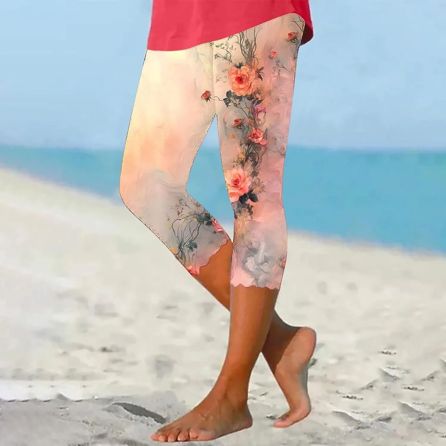 Capris Leggings for Womens Summer 2025 High Waist Tummy Control Yoga Pants Comfy Stretchy Workout Compression Pants