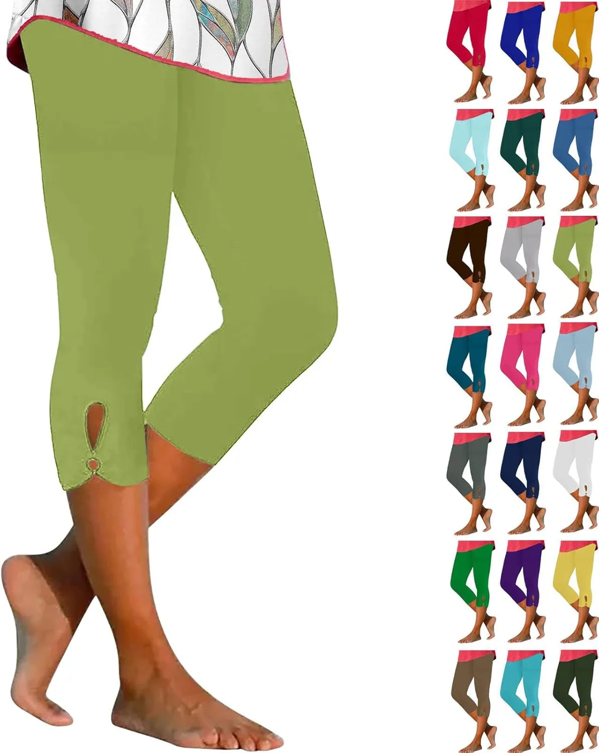Capris Pants for Women 2025 Summer, High Waist Workout Compression Capris Leggings