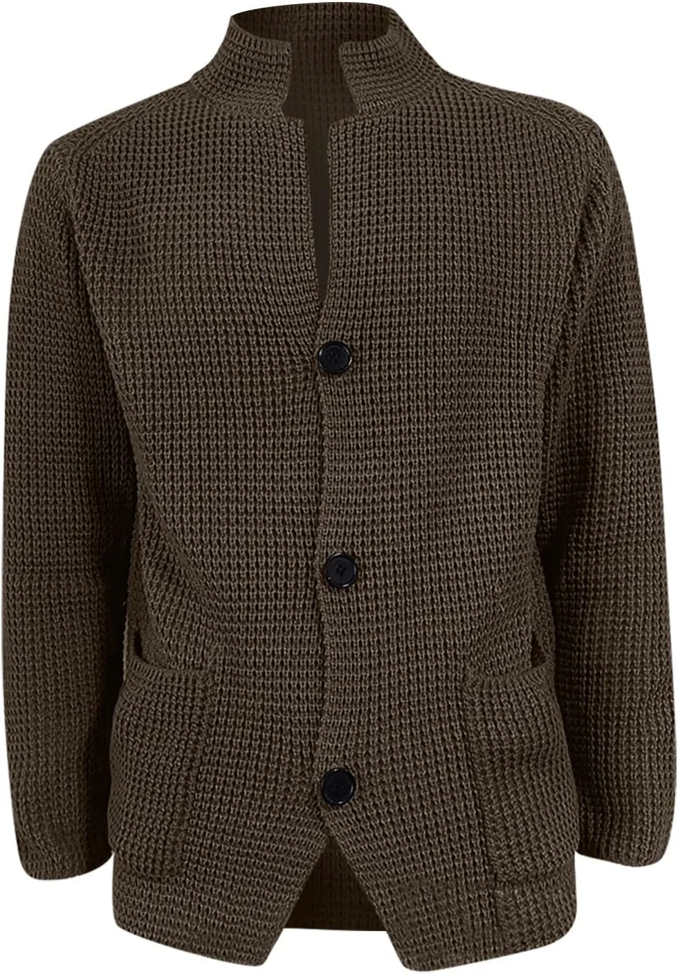 Cardigan Men with Buttons Knitted Lapel Oversized Cardigan Sweater Lightweight Warm Lounge Winter Cardigan