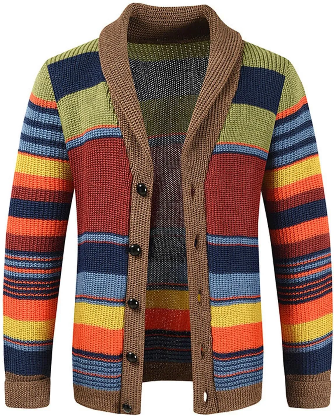 Cardigan Sweater for Mens Fall Knitted Cardigan Button Down Sweater V Neck Long Sleeve Sweater Fall Cardigan