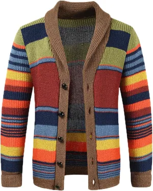 Cardigan Sweater for Mens Fall Knitted Cardigan Button Down Sweater V Neck Long Sleeve Sweater Fall Cardigan