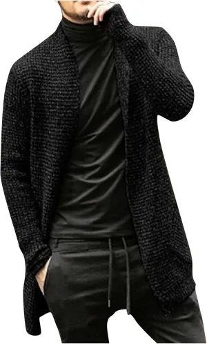 Cardigan Sweaters for Men Long Open Front Cardigan Button Down Knit Cardigan Sweater Big and Tall Cardigan Sweaters