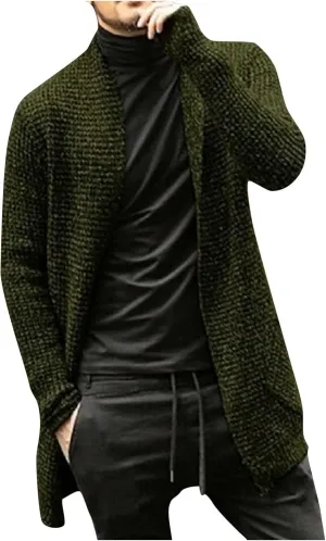 Cardigan Sweaters for Men Long Open Front Cardigan Button Down Knit Cardigan Sweater Big and Tall Cardigan Sweaters