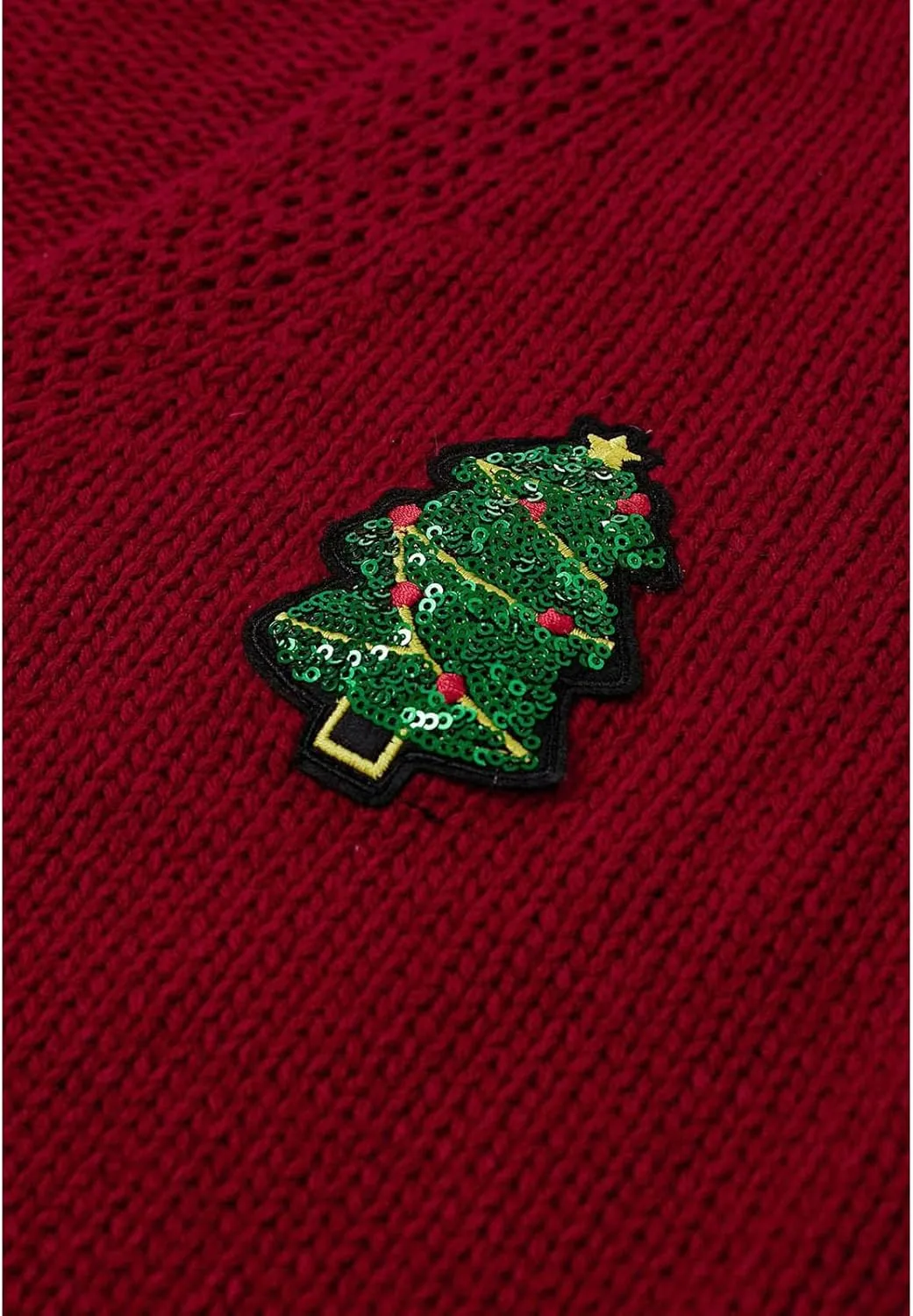 CHICWISH Women Knit Cardigan Sequin Christmas Tree V-Neck Christmas Cardigan Cute Xmas Holiday Sweaters Cardigan