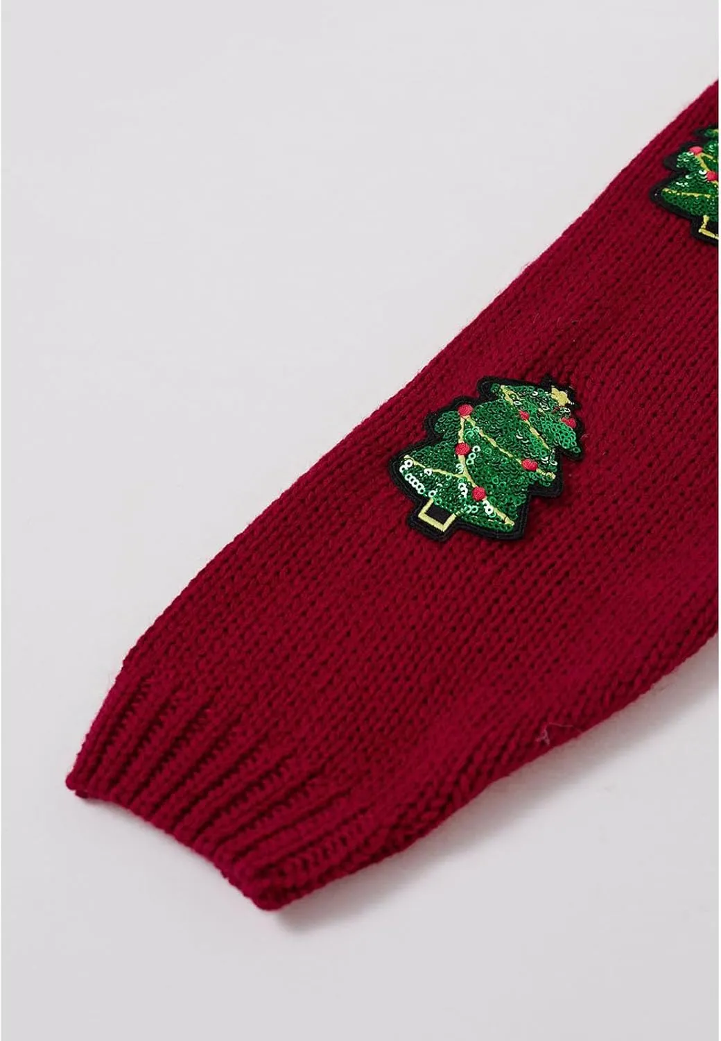 CHICWISH Women Knit Cardigan Sequin Christmas Tree V-Neck Christmas Cardigan Cute Xmas Holiday Sweaters Cardigan