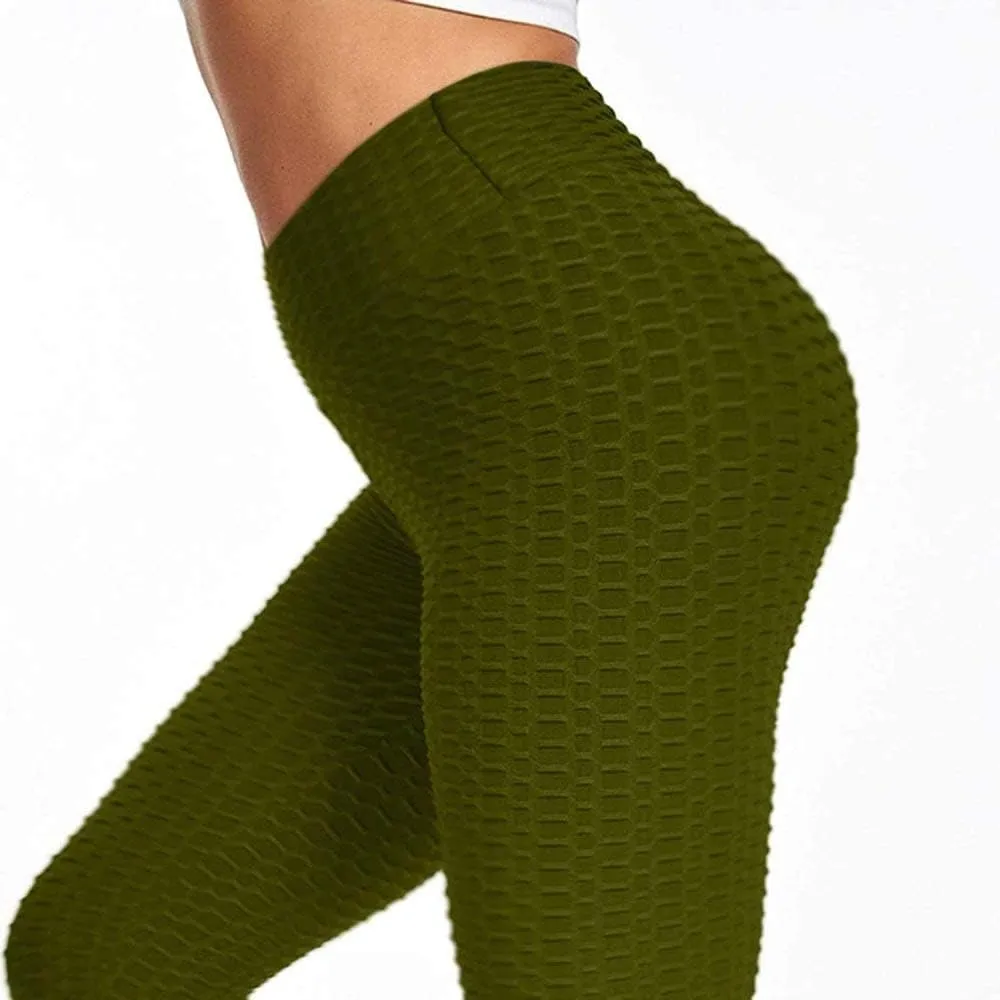 CHSSIH High Waist Butt Lifting Anti Cellulite Workout Leggings for Women Yoga Pants Tummy Control Leggings Tight