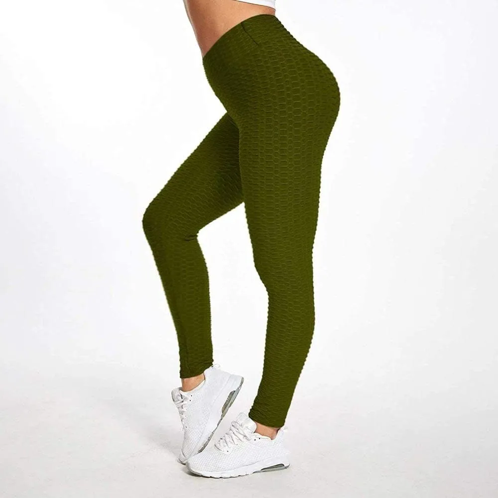 CHSSIH High Waist Butt Lifting Anti Cellulite Workout Leggings for Women Yoga Pants Tummy Control Leggings Tight