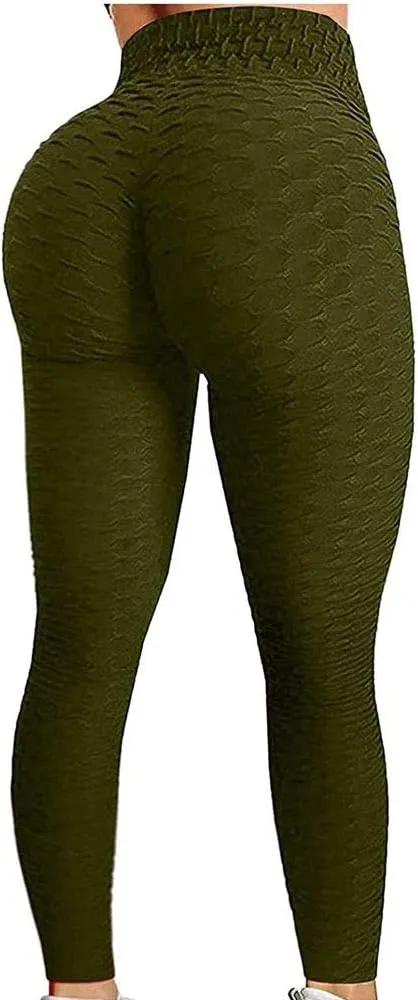 CHSSIH High Waist Butt Lifting Anti Cellulite Workout Leggings for Women Yoga Pants Tummy Control Leggings Tight