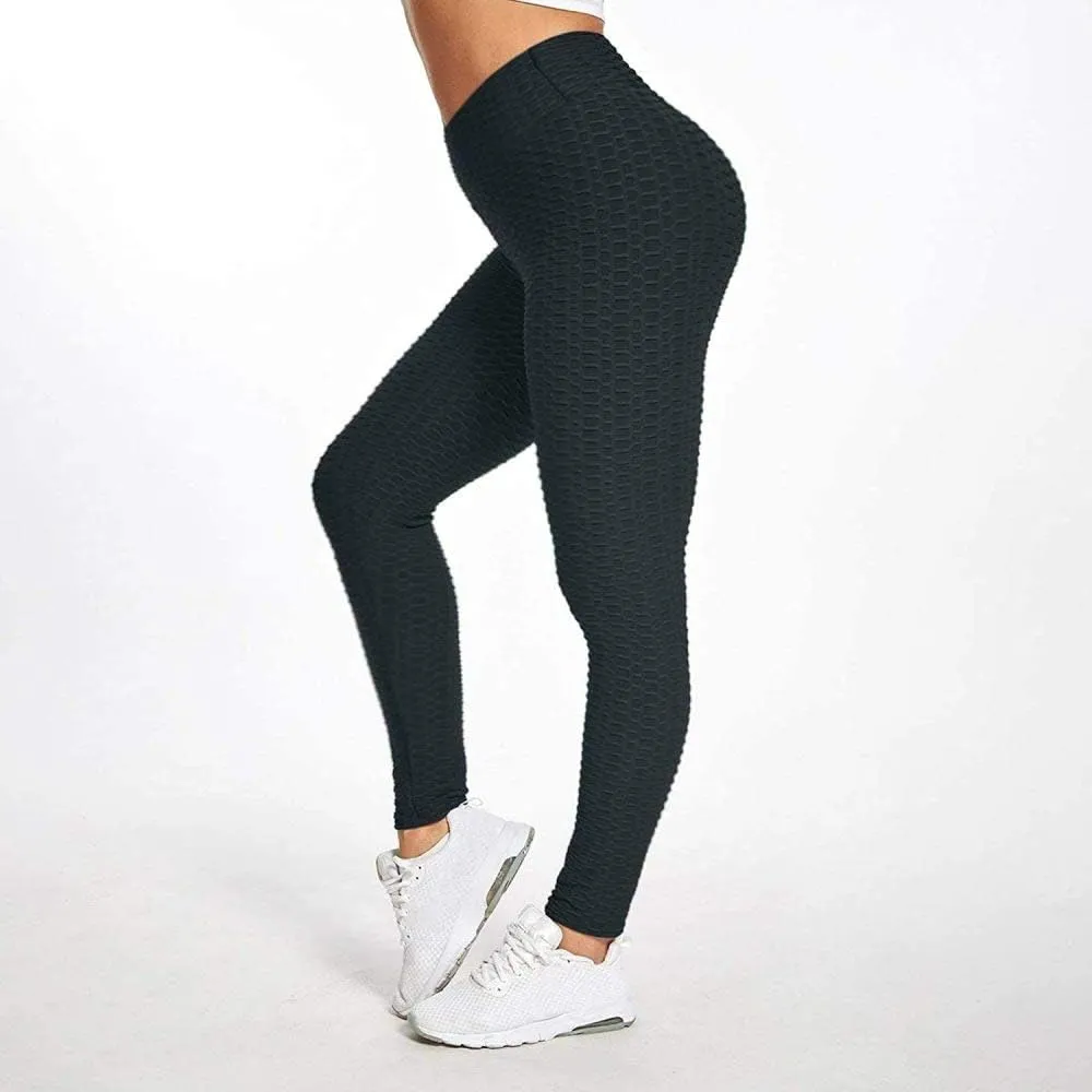 CHSSIH High Waist Butt Lifting Anti Cellulite Workout Leggings for Women Yoga Pants Tummy Control Leggings Tight