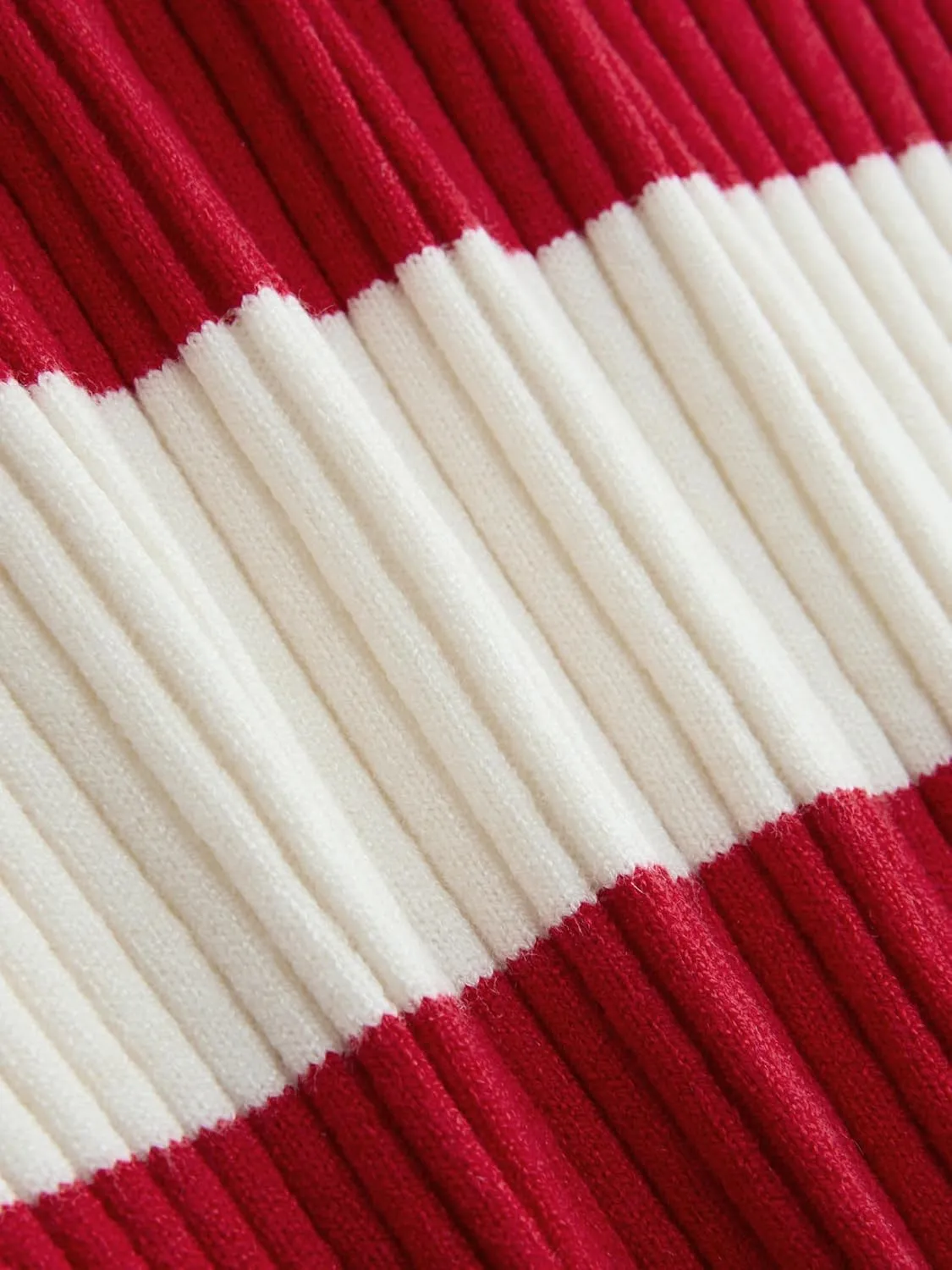 CIDER Striped Sweater Women Knit Polo Top Short Sleeve Regular Fit Casual Polo Neck Striped Knitwear