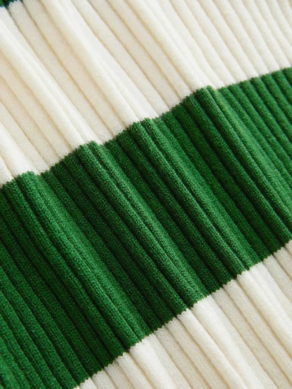 CIDER Striped Sweater Women Knit Polo Top Short Sleeve Regular Fit Casual Polo Neck Striped Knitwear