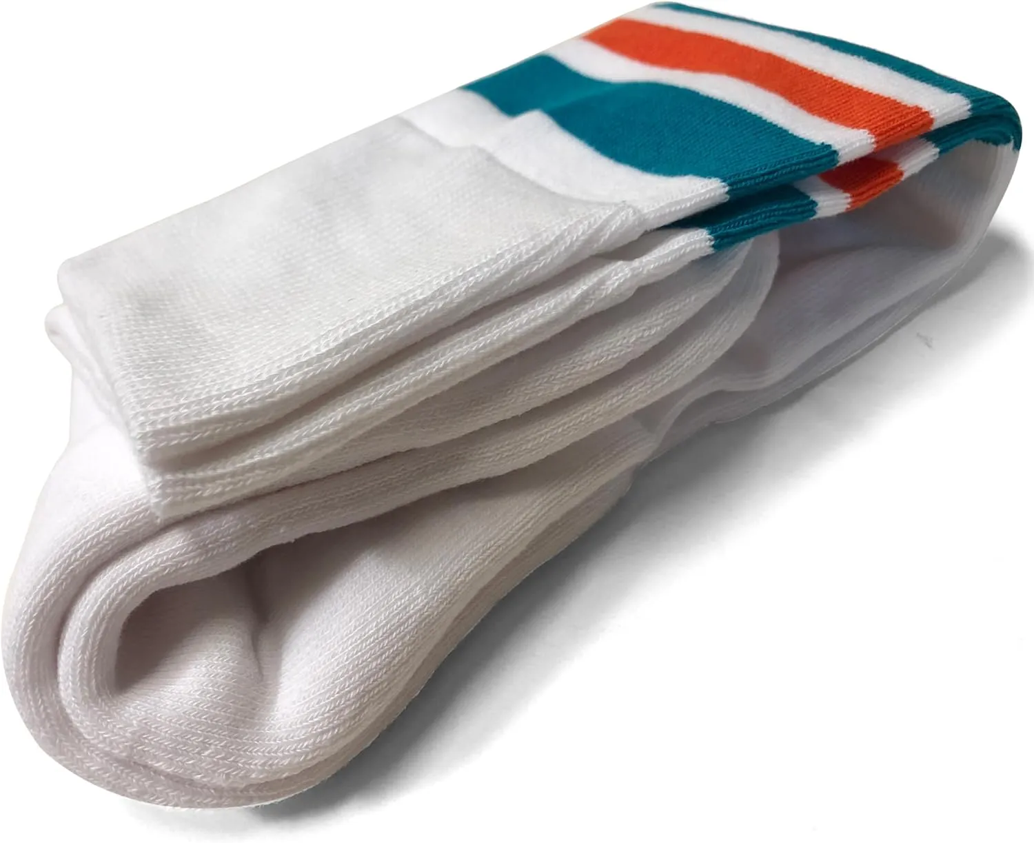 COUVER Men's Cushioned Knee High Sports Striped Socks