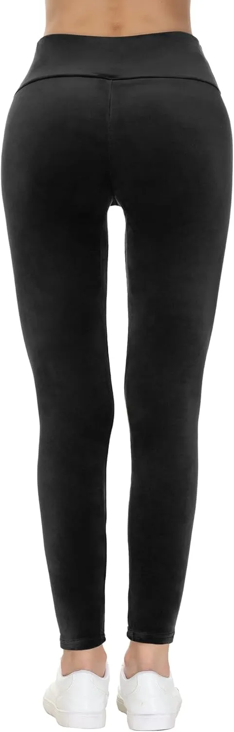 COZZIPLUS Women Velour Legging- High Waisted Buttery Soft Velvet Stretchy Legging