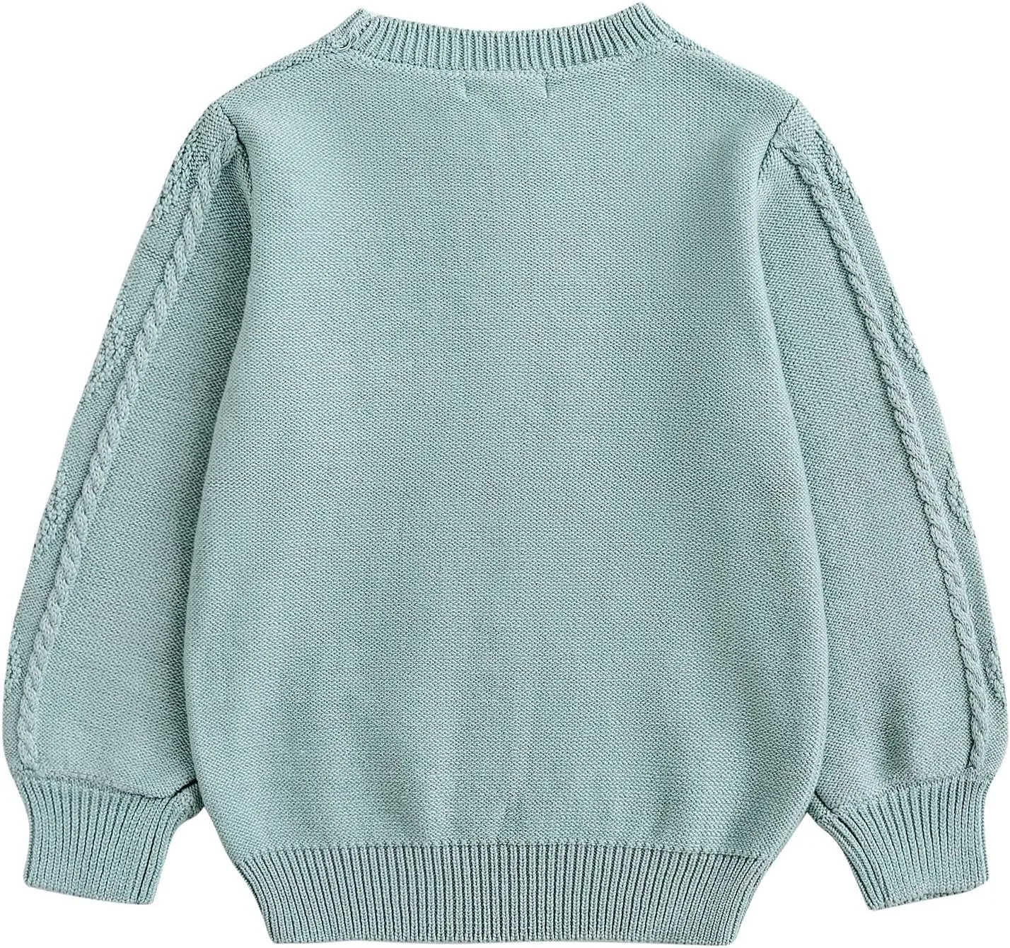 Curipeer Toddler Girls Knit Sweater Long Sleeve Crewneck Solid Pullover Knit Tops